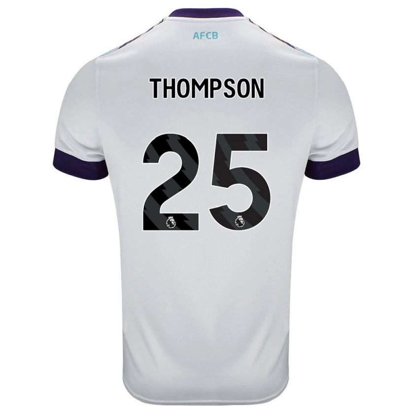 Danxen Niño Camiseta Kenni Thompson #25 Blanco Verde Púrpura 2ª Equipación 2024/25 La Camisa