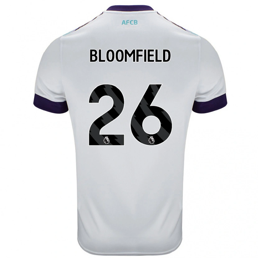 Danxen Niño Camiseta Erin Bloomfield #26 Blanco Verde Púrpura 2ª Equipación 2024/25 La Camisa