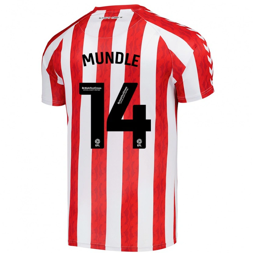 Danxen Hombre Camiseta Romaine Mundle #14 Rojo Blanco 1ª Equipación 2024/25 La Camisa