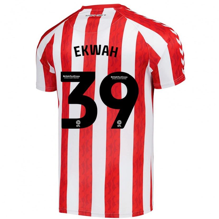 Danxen Hombre Camiseta Pierre Ekwah #39 Rojo Blanco 1ª Equipación 2024/25 La Camisa