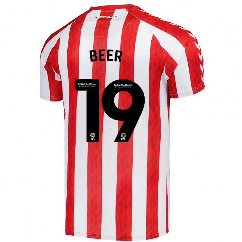 Danxen Hombre Camiseta Megan Beer #19 Rojo Blanco 1ª Equipación 2024/25 La Camisa