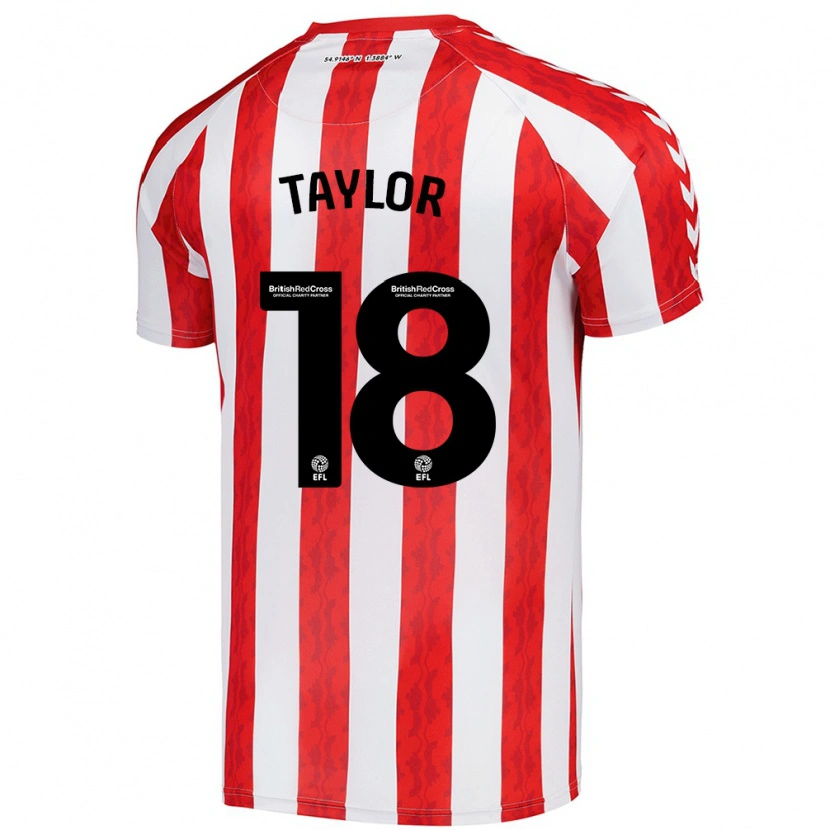 Danxen Hombre Camiseta Ellis Taylor #18 Rojo Blanco 1ª Equipación 2024/25 La Camisa