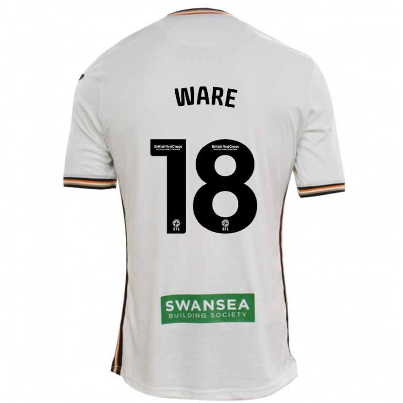 Danxen Hombre Camiseta Phoebe Ware #18 Blanco 1ª Equipación 2024/25 La Camisa