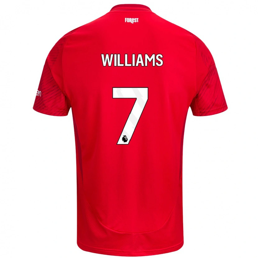 Danxen Hombre Camiseta Neco Williams #7 Rojo Blanco 1ª Equipación 2024/25 La Camisa