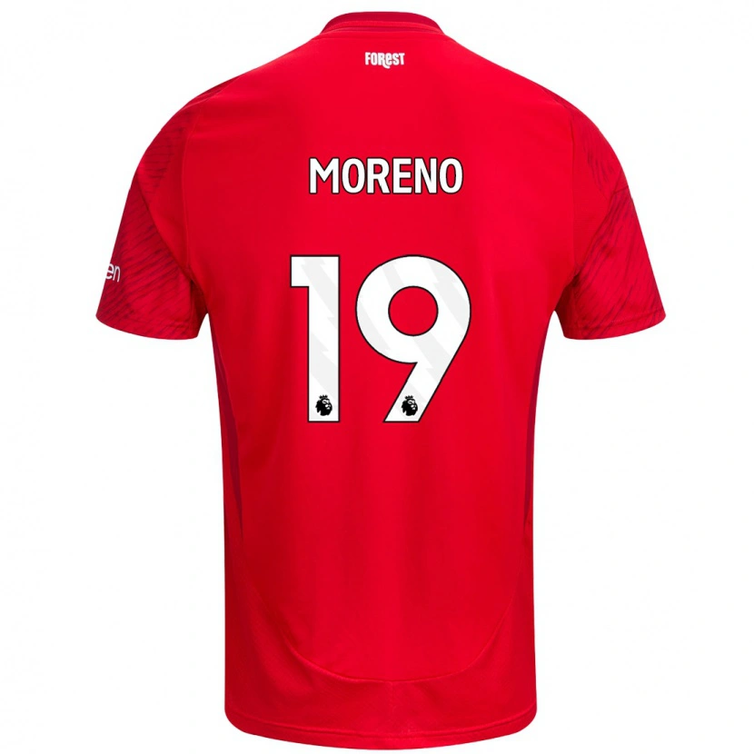 Danxen Hombre Camiseta Álex Moreno #19 Rojo Blanco 1ª Equipación 2024/25 La Camisa