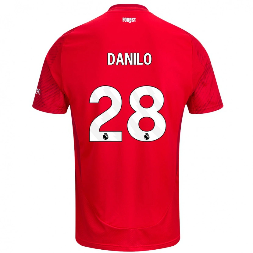 Danxen Hombre Camiseta Danilo #28 Rojo Blanco 1ª Equipación 2024/25 La Camisa