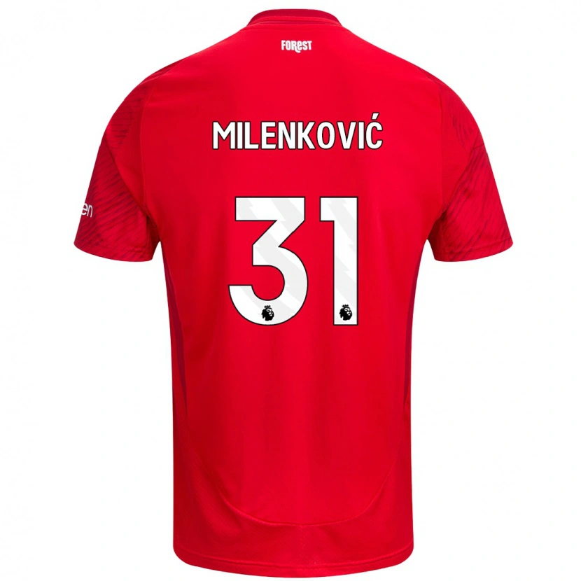 Danxen Hombre Camiseta Nikola Milenković #31 Rojo Blanco 1ª Equipación 2024/25 La Camisa