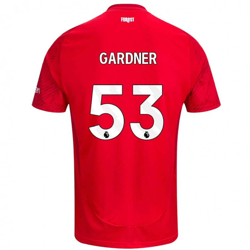 Danxen Hombre Camiseta Joe Gardner #53 Rojo Blanco 1ª Equipación 2024/25 La Camisa