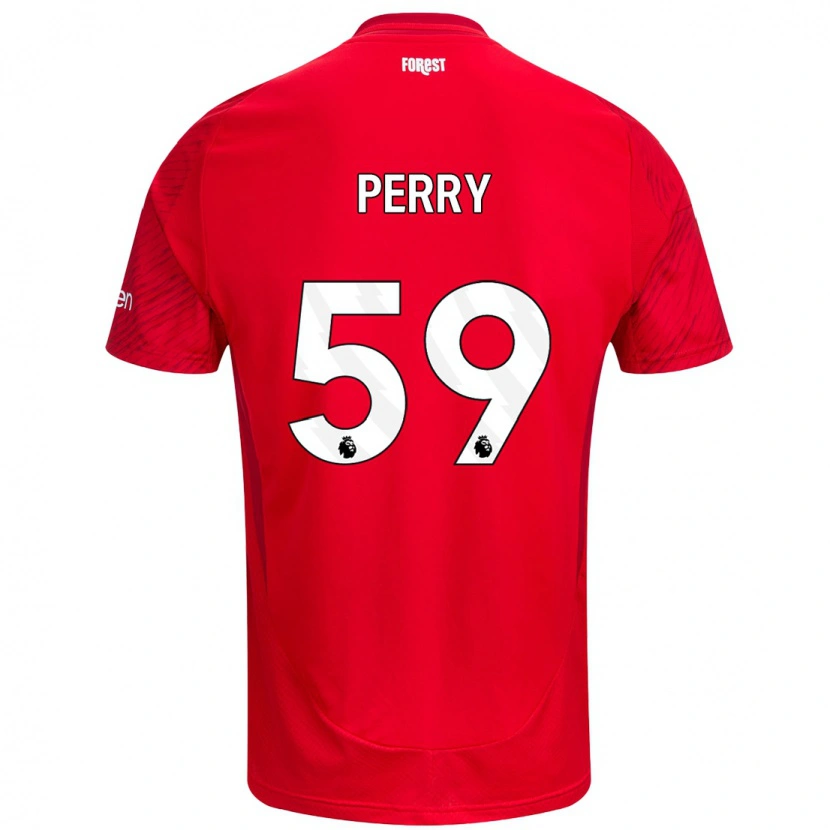 Danxen Hombre Camiseta Ben Perry #59 Rojo Blanco 1ª Equipación 2024/25 La Camisa