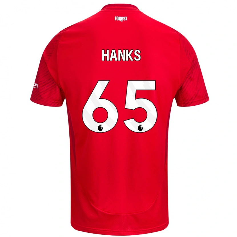 Danxen Hombre Camiseta Justin Hanks #65 Rojo Blanco 1ª Equipación 2024/25 La Camisa