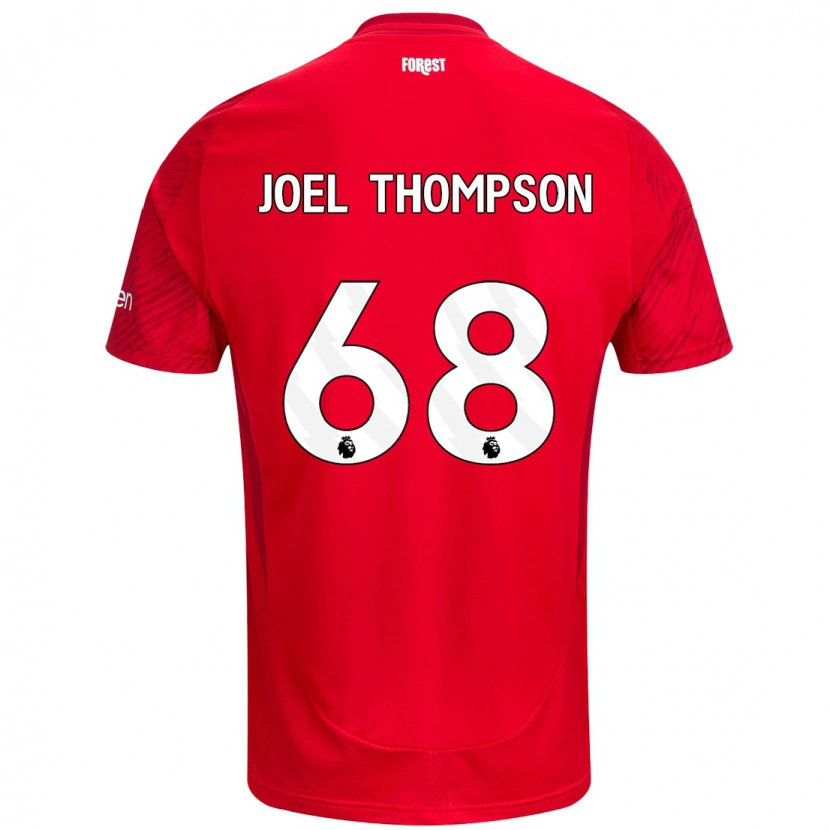 Danxen Hombre Camiseta Joel Thompson #68 Rojo Blanco 1ª Equipación 2024/25 La Camisa