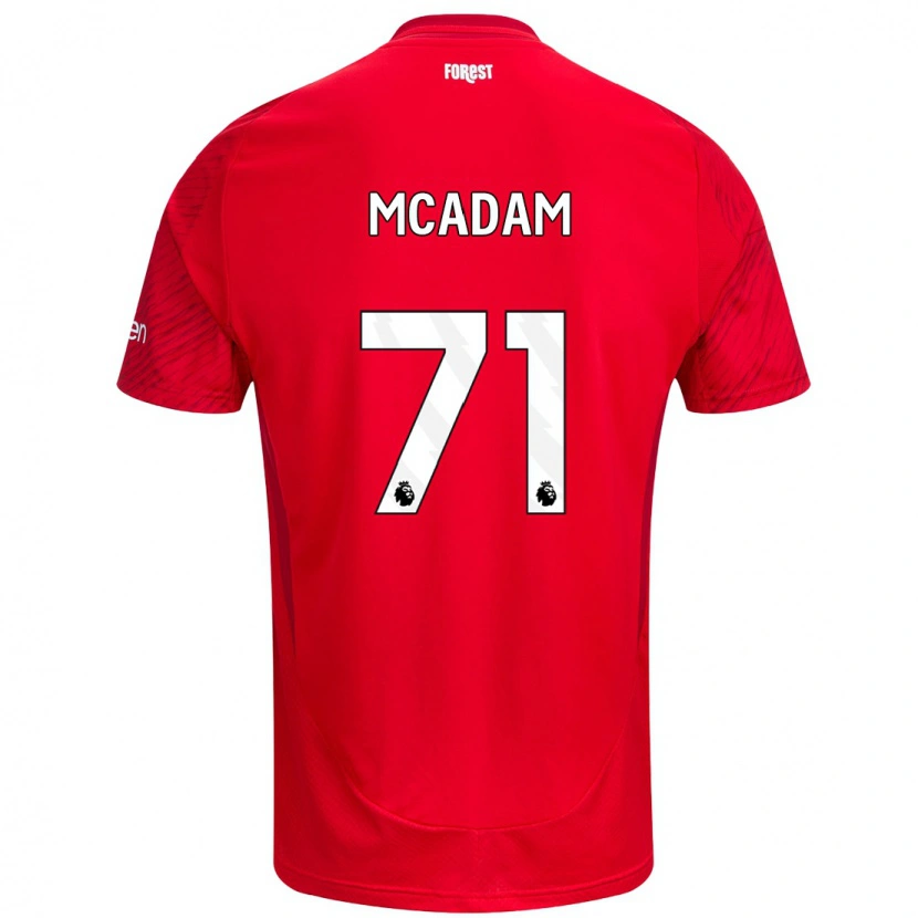 Danxen Hombre Camiseta Kyle Mcadam #71 Rojo Blanco 1ª Equipación 2024/25 La Camisa