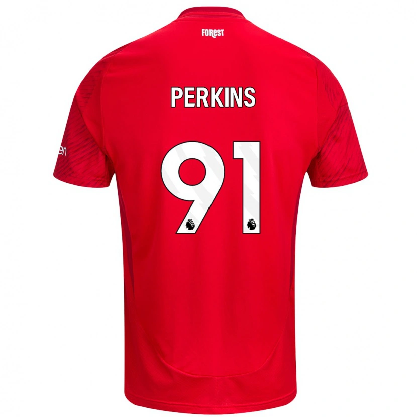 Danxen Hombre Camiseta Jack Perkins #91 Rojo Blanco 1ª Equipación 2024/25 La Camisa