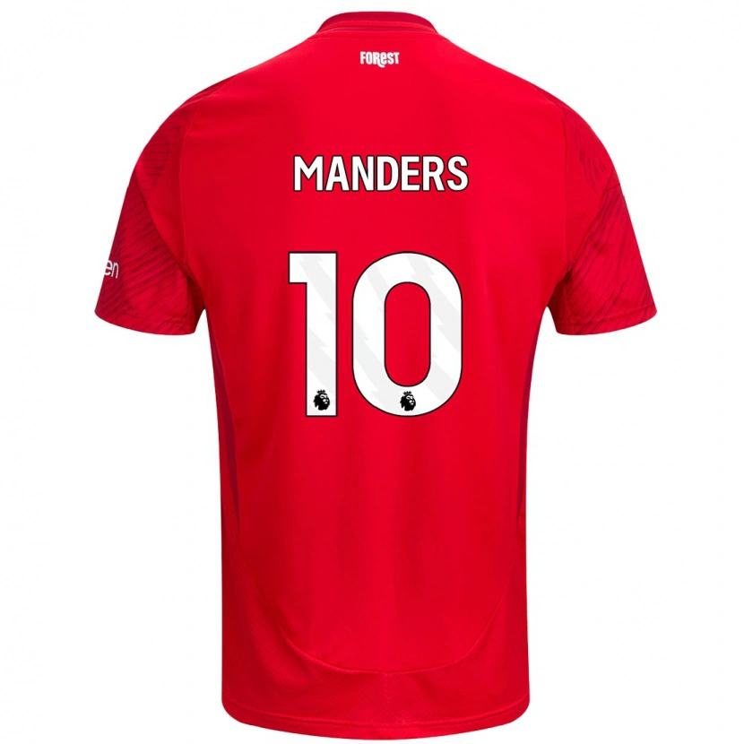 Danxen Hombre Camiseta Holly Manders #10 Rojo Blanco 1ª Equipación 2024/25 La Camisa