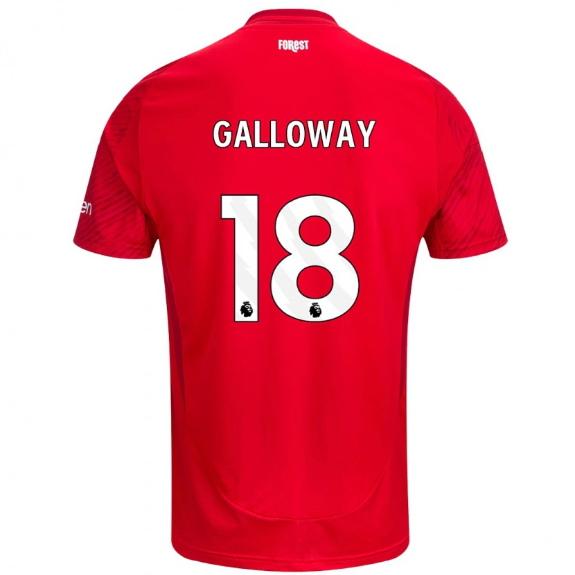 Danxen Hombre Camiseta Bridget Galloway #18 Rojo Blanco 1ª Equipación 2024/25 La Camisa