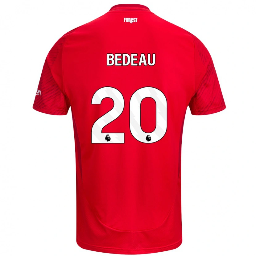 Danxen Hombre Camiseta Naomi Bedeau #20 Rojo Blanco 1ª Equipación 2024/25 La Camisa