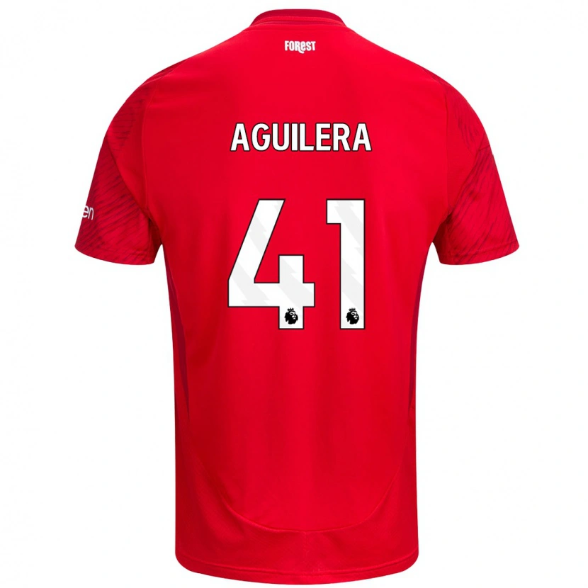 Danxen Hombre Camiseta Brandon Aguilera #41 Rojo Blanco 1ª Equipación 2024/25 La Camisa