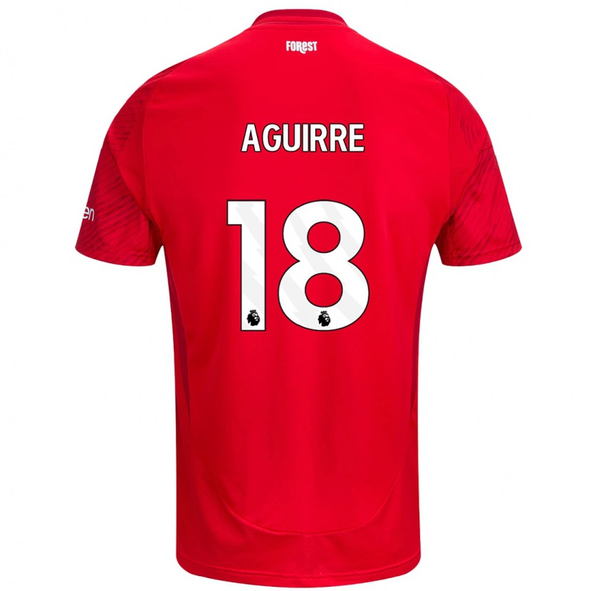 Danxen Hombre Camiseta Aja Aguirre #18 Rojo Blanco 1ª Equipación 2024/25 La Camisa