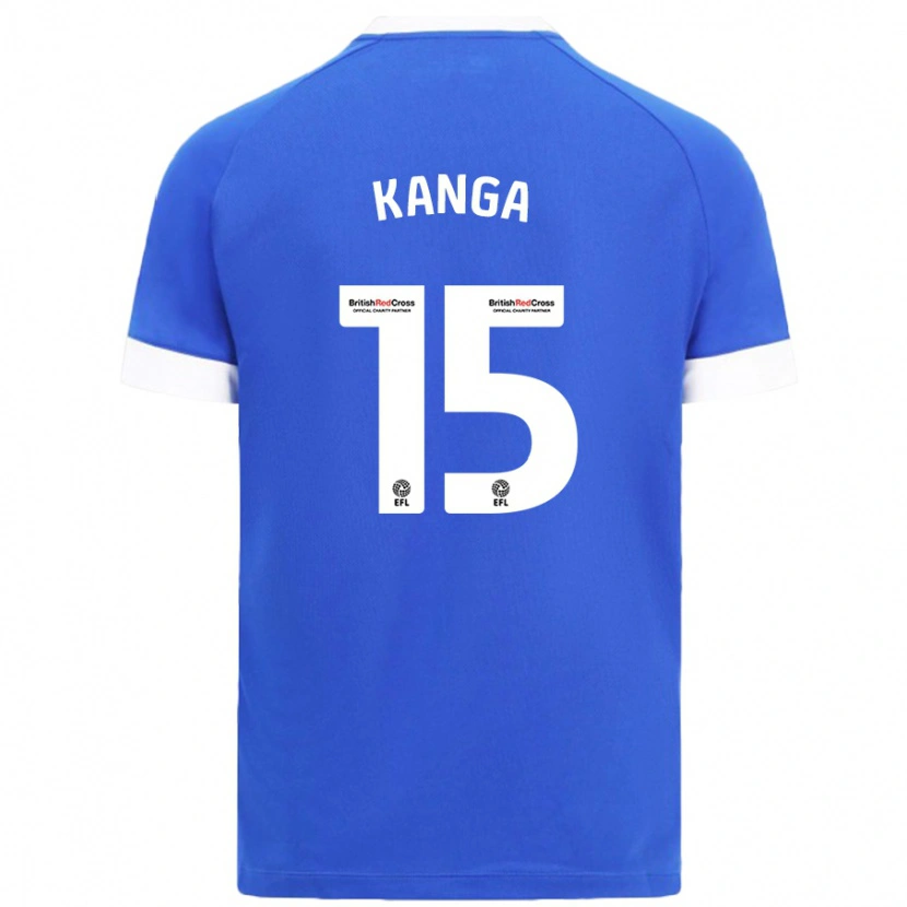 Danxen Hombre Camiseta Wilfried Kanga #15 Azul Cielo 1ª Equipación 2024/25 La Camisa