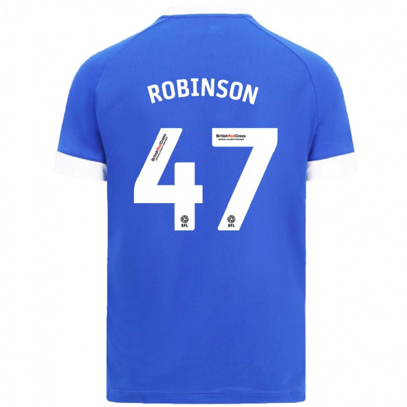 Danxen Hombre Camiseta Callum Robinson #47 Azul Cielo 1ª Equipación 2024/25 La Camisa