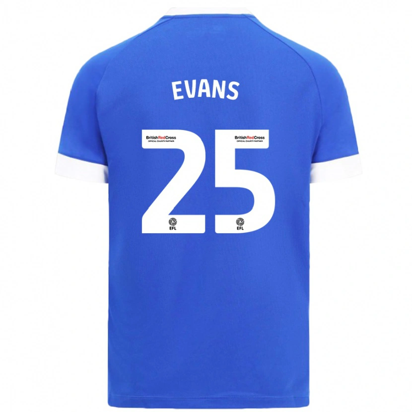 Danxen Hombre Camiseta Kieron Evans #25 Azul Cielo 1ª Equipación 2024/25 La Camisa