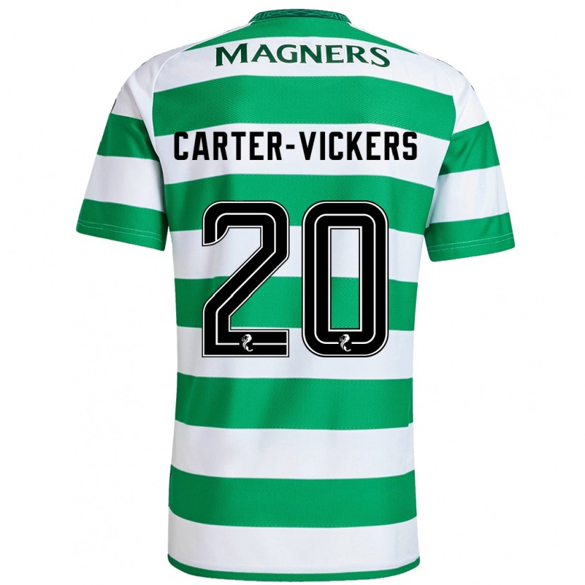 Danxen Hombre Camiseta Cameron Carter-Vickers #20 Verde Blanco 1ª Equipación 2024/25 La Camisa