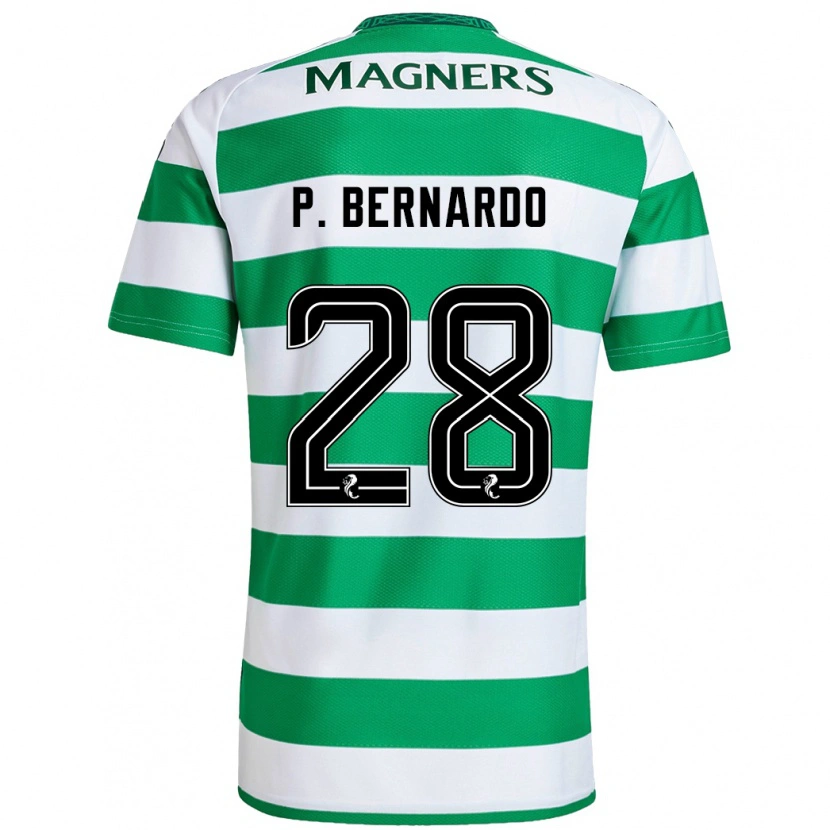 Danxen Hombre Camiseta Paulo Bernardo #28 Verde Blanco 1ª Equipación 2024/25 La Camisa