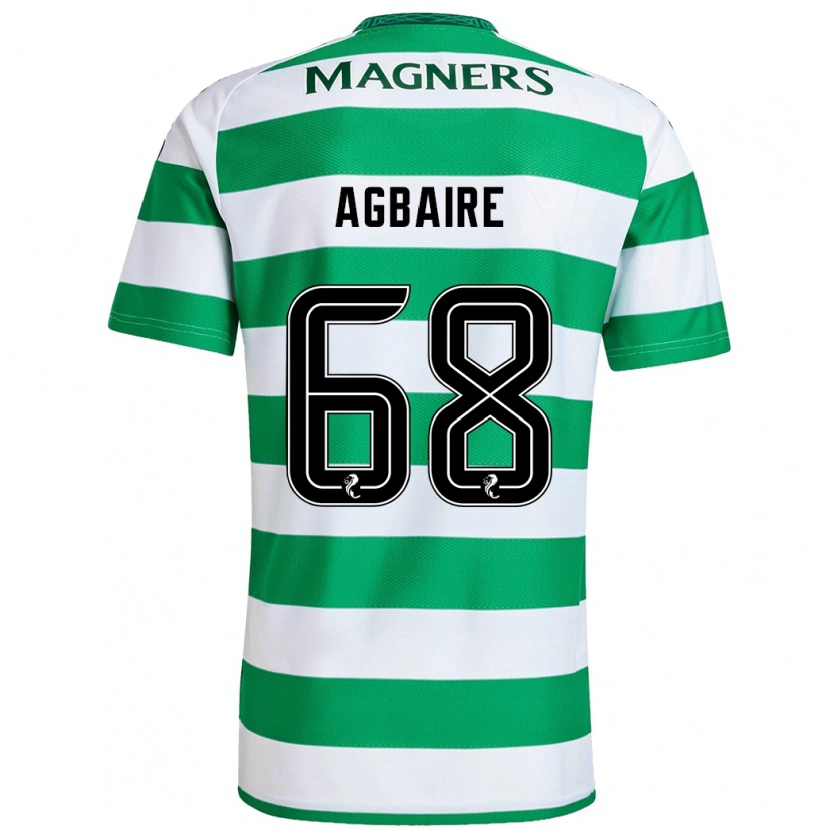 Danxen Hombre Camiseta Lenny Agbaire #68 Verde Blanco 1ª Equipación 2024/25 La Camisa