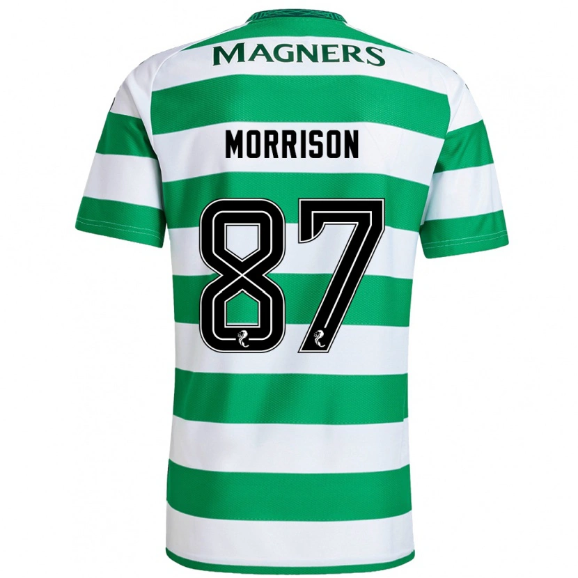 Danxen Hombre Camiseta Joe Morrison #87 Verde Blanco 1ª Equipación 2024/25 La Camisa