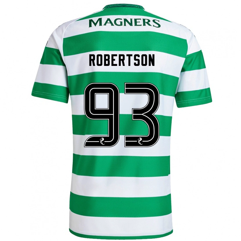 Danxen Hombre Camiseta Mitchell Robertson #93 Verde Blanco 1ª Equipación 2024/25 La Camisa