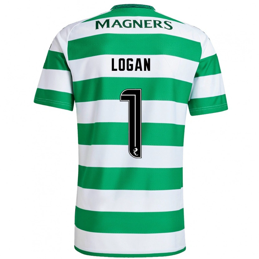 Danxen Hombre Camiseta Chloe Logan #1 Verde Blanco 1ª Equipación 2024/25 La Camisa