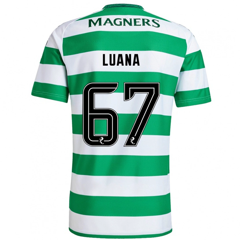 Danxen Hombre Camiseta Luana Muñoz #67 Verde Blanco 1ª Equipación 2024/25 La Camisa