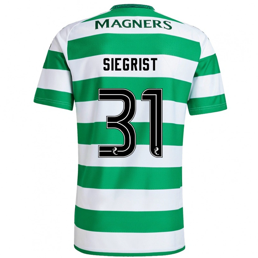 Danxen Hombre Camiseta Benjamin Siegrist #31 Verde Blanco 1ª Equipación 2024/25 La Camisa