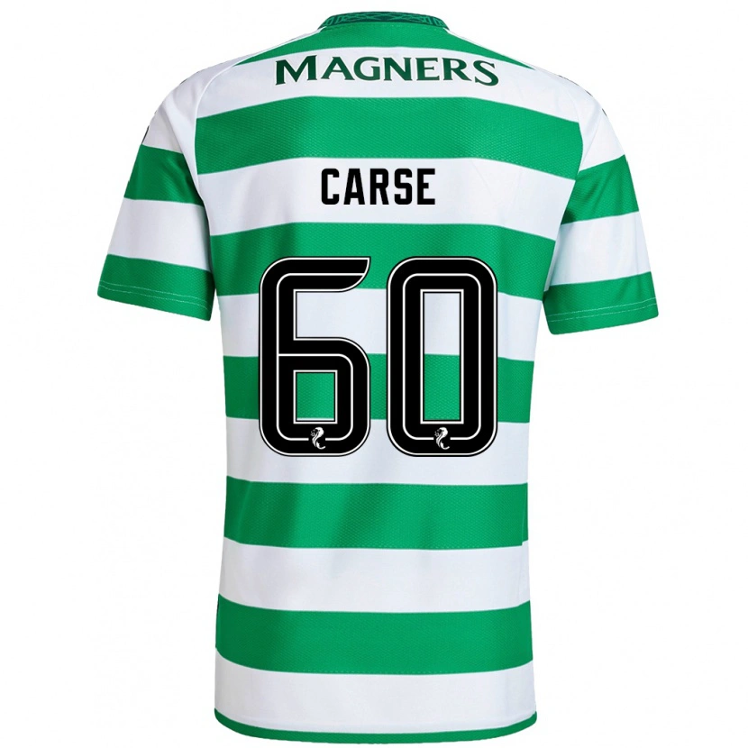 Danxen Hombre Camiseta Mackenzie Carse #60 Verde Blanco 1ª Equipación 2024/25 La Camisa