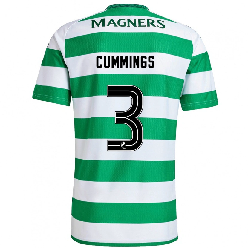 Danxen Hombre Camiseta Sydney Cummings #3 Verde Blanco 1ª Equipación 2024/25 La Camisa