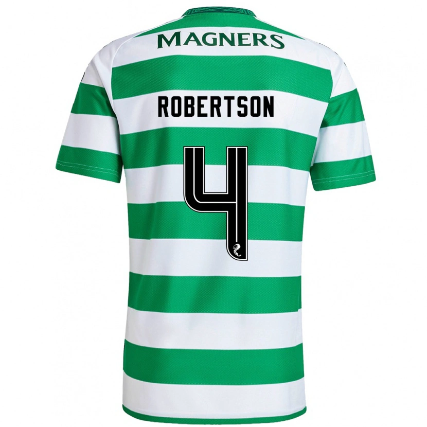 Danxen Hombre Camiseta Lisa Robertson #4 Verde Blanco 1ª Equipación 2024/25 La Camisa