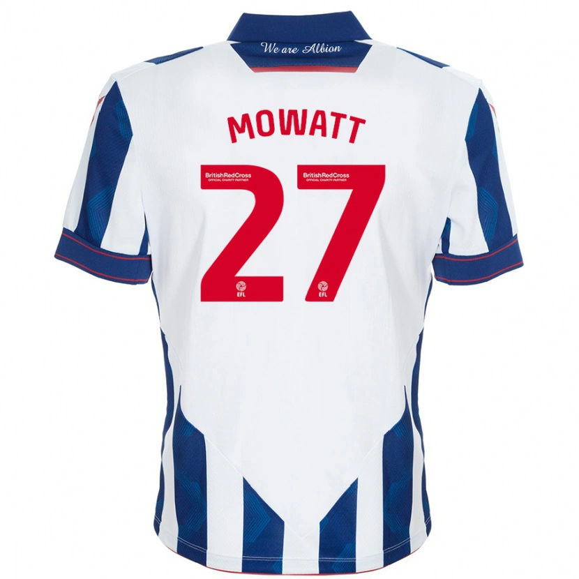 Danxen Hombre Camiseta Alex Mowatt #27 Blanco Azul Oscuro 1ª Equipación 2024/25 La Camisa