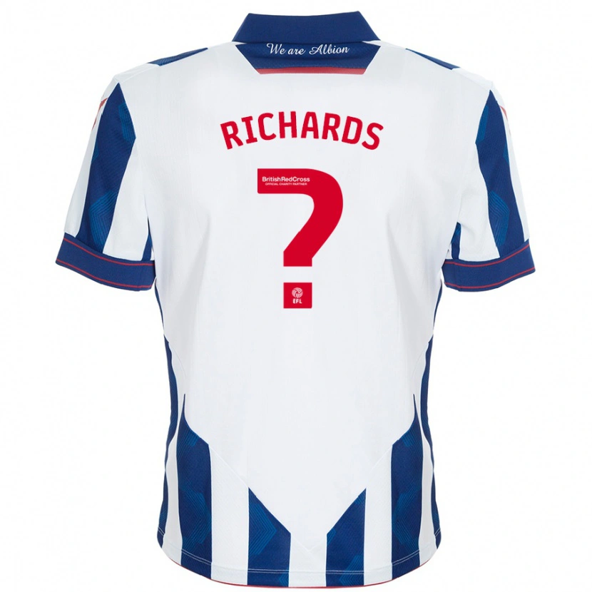 Danxen Hombre Camiseta Matt Richards #0 Blanco Azul Oscuro 1ª Equipación 2024/25 La Camisa