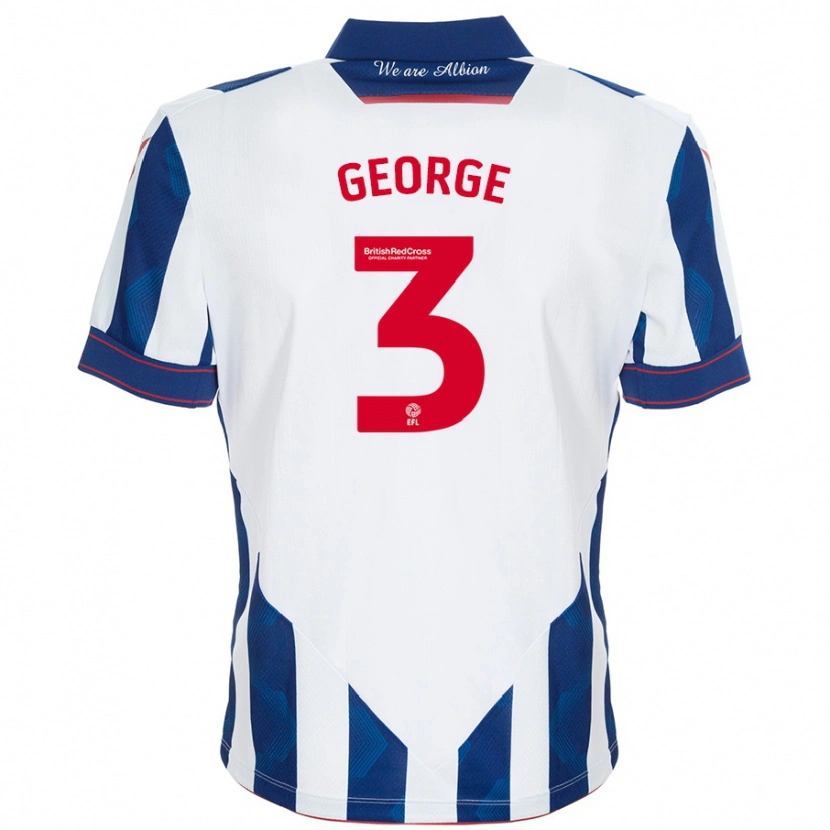 Danxen Hombre Camiseta Hannah George #3 Blanco Azul Oscuro 1ª Equipación 2024/25 La Camisa