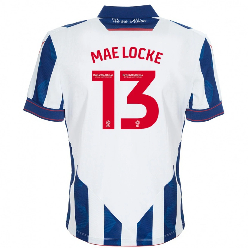 Danxen Hombre Camiseta Ellie Mae Locke #13 Blanco Azul Oscuro 1ª Equipación 2024/25 La Camisa