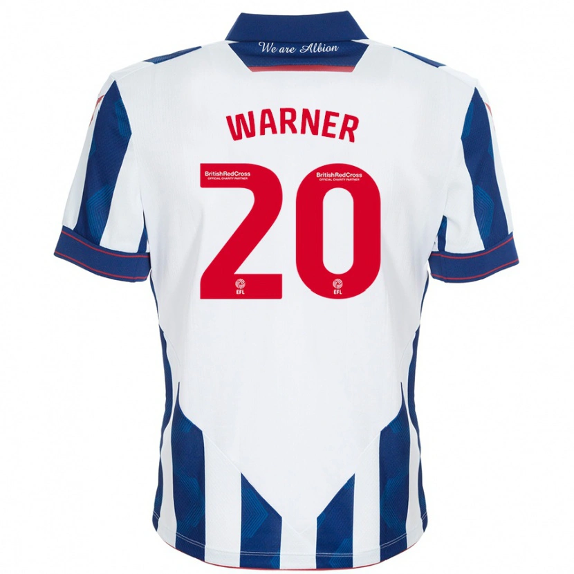 Danxen Hombre Camiseta Phoebe Warner #20 Blanco Azul Oscuro 1ª Equipación 2024/25 La Camisa