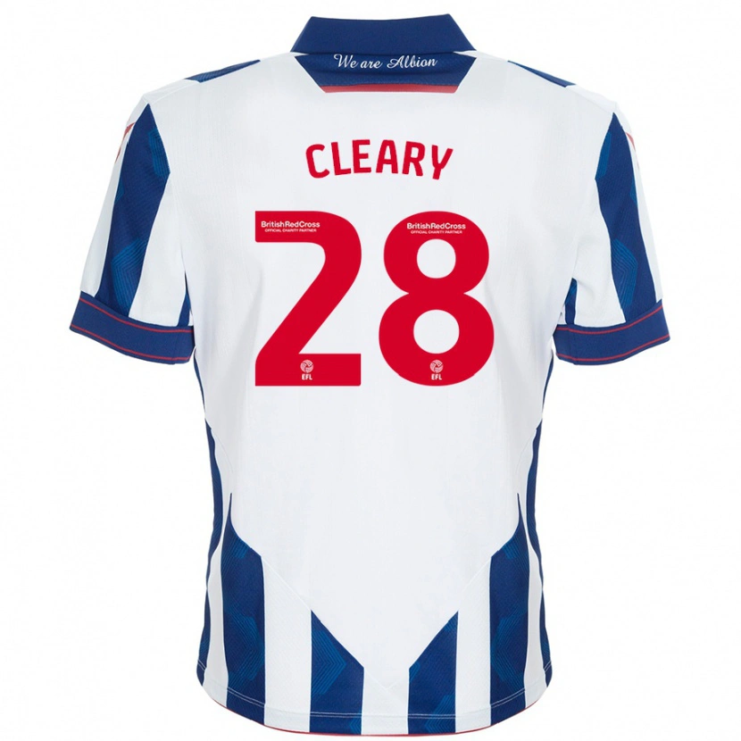 Danxen Hombre Camiseta Reyes Cleary #28 Blanco Azul Oscuro 1ª Equipación 2024/25 La Camisa