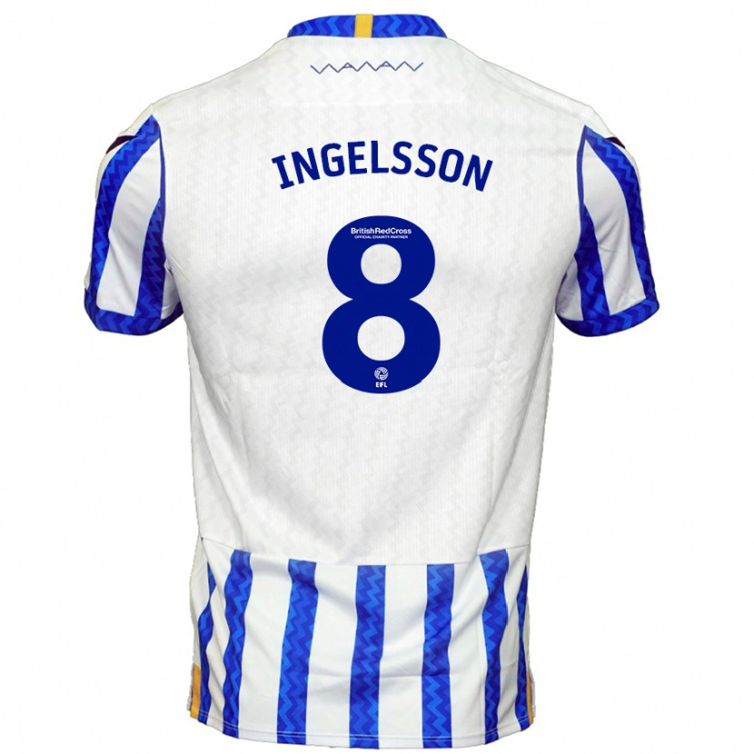 Danxen Hombre Camiseta Svante Ingelsson #8 Azul Blanco 1ª Equipación 2024/25 La Camisa