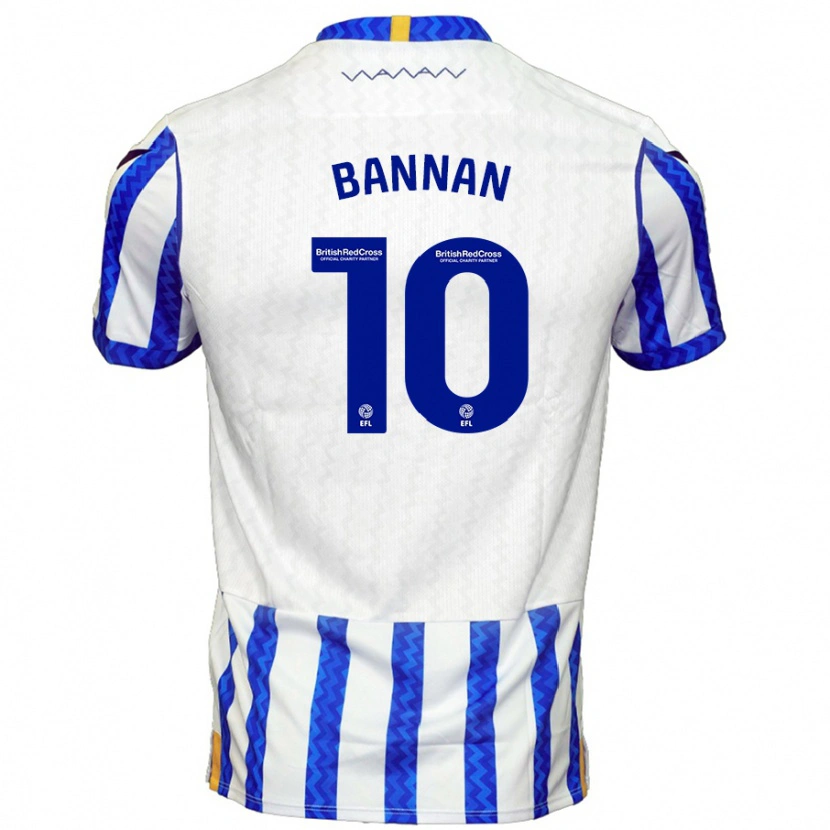 Danxen Hombre Camiseta Barry Bannan #10 Azul Blanco 1ª Equipación 2024/25 La Camisa