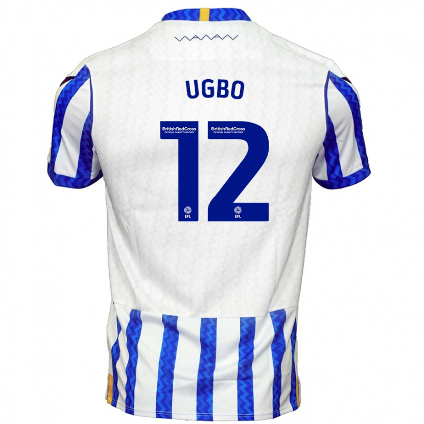 Danxen Hombre Camiseta Iké Ugbo #12 Azul Blanco 1ª Equipación 2024/25 La Camisa