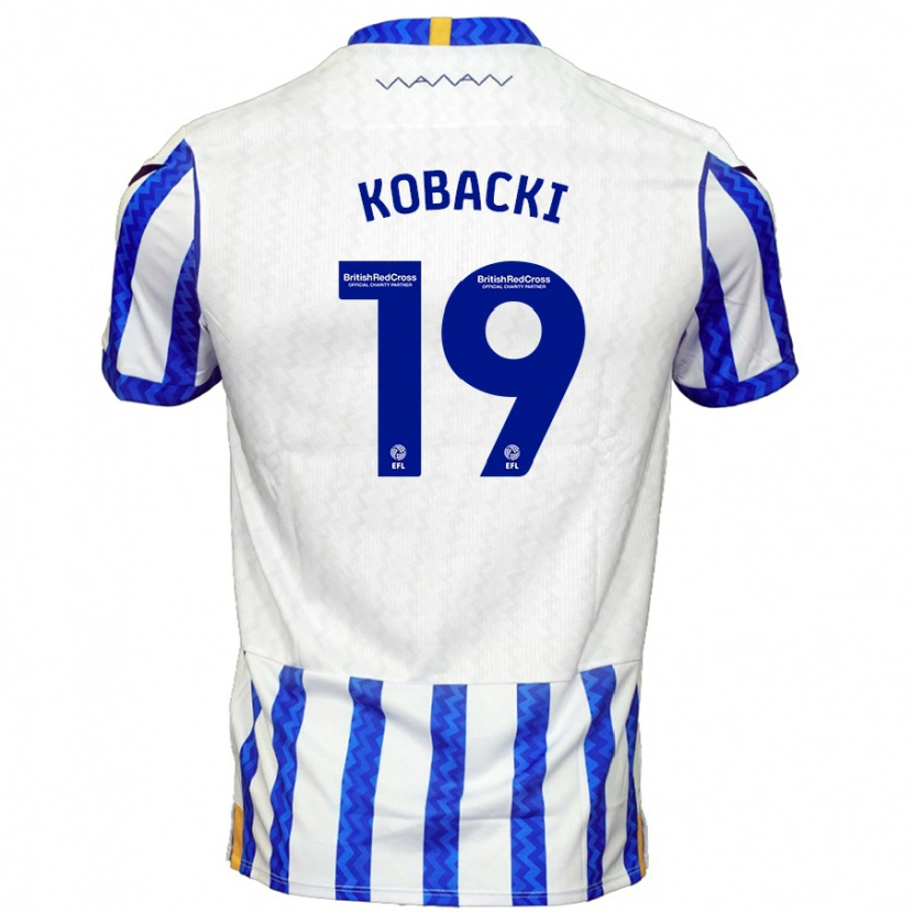 Danxen Hombre Camiseta Olaf Kobacki #19 Azul Blanco 1ª Equipación 2024/25 La Camisa