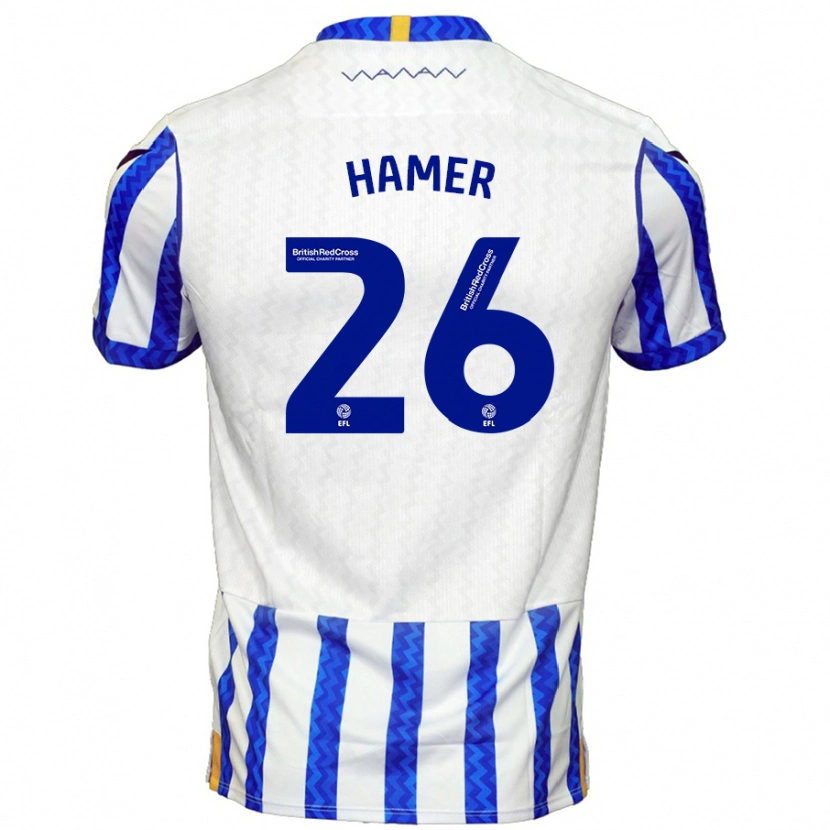 Danxen Hombre Camiseta Ben Hamer #26 Azul Blanco 1ª Equipación 2024/25 La Camisa