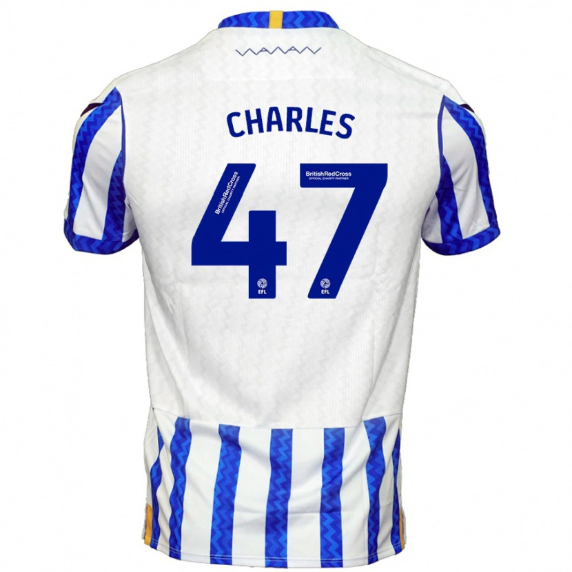 Danxen Hombre Camiseta Pierce Charles #47 Azul Blanco 1ª Equipación 2024/25 La Camisa