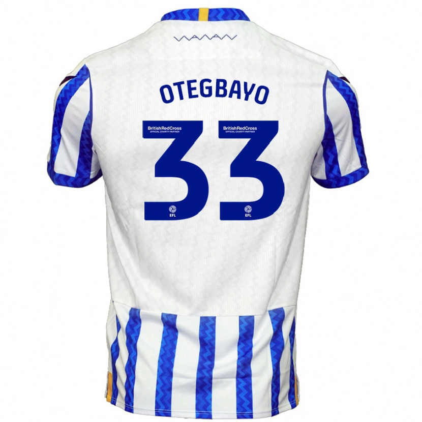 Danxen Hombre Camiseta Gabriel Otegbayo #33 Azul Blanco 1ª Equipación 2024/25 La Camisa