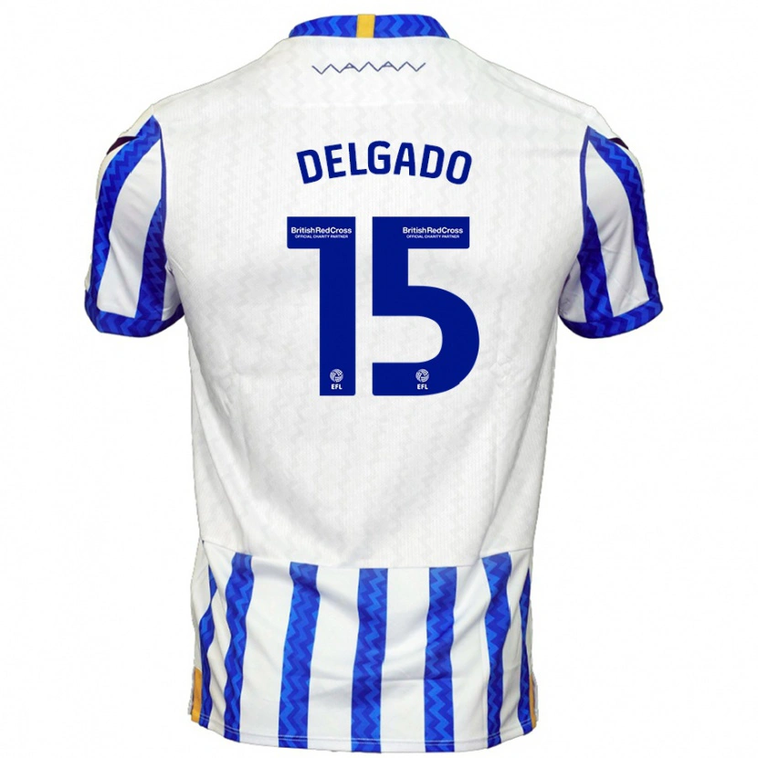 Danxen Hombre Camiseta Juan Delgado #15 Azul Blanco 1ª Equipación 2024/25 La Camisa